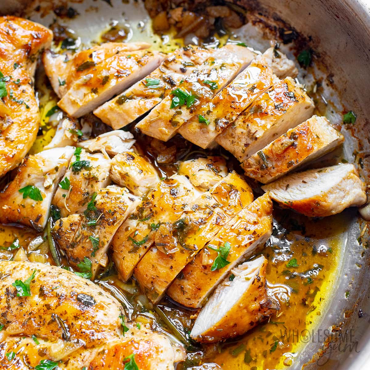 Garlic Butter Chicken Breast with Lemon and Herbs